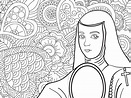 Pinto Dibujos: Mandala de Sor Juana Inés de la Cruz para colorear
