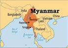 Myanmar location in world map - Location of Myanmar in world map (South ...
