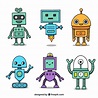 Colección personaje de robot dibujado a mano | Vector Gratis