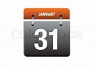 31 Januar-Kalender-Symbol | Stock-Vektor | Colourbox