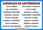 Ejemplos de antónimos | Palabras Antónimas
