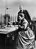 Pierre and Marie Curie at work in their laboratory. | Wellcome Collection