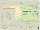 Geographical Map of Oklahoma and Oklahoma Geographical Maps