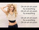 Shakira - Try Everything (Official Lyrics) | Shakira music videos ...