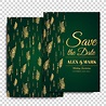 Free Vector | Green and gold wedding card