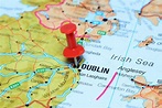 Dublín fijado en un mapa de Europa: fotografía de stock © dk_photos ...