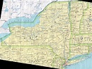 Mapa do Estado de Nova Iorque, Estados Unidos da America