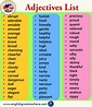 60 Most Common Adjectives, Meanings and Example Sentences | English ...