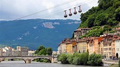 Isere river and cable car in the center of Grenoble, France | Windows ...