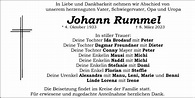 Traueranzeigen von Johann Rummel | trauer.nn.de
