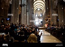 Catholic Pilgrim Mass at the Cathedral, Santiago Spain: the clergy ...