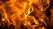 Flames Of Fire On Black Background In Slow Stock Footage SBV-331204441 ...