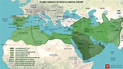 Map of the Islamic Conquests in the 7th-9th Centuries (Illustration ...