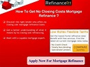 How To Get No Closing Costs Mortgage Refinance