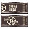 Cinema ticket with barcode in the form of film strip. Editable movie ...