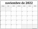 noviembre de 2022 calendario gratis | Calendario noviembre