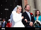 Nach der Hochzeit: das Brautpaar Maximilian von Fürstenberg mit Diana ...
