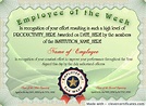 Employee Of The Week Template