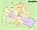 Administrative divisions map of Berlin