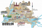 Berlin Favorite Map with touristic Top Ten Highlights Painting by M ...