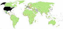 Map of diplomatic missions of USA - Список дипломатических миссий США ...