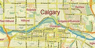 Calgary Alberta Canada Map Vector City Plan Low Detailed (for small ...