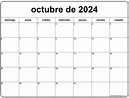 octubre de 2024 calendario gratis | Calendario octubre