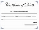 Death Certificate Template - My Word Templates