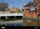 Tonbridge Castle and River Medway, Tonbridge, Kent, England, United ...