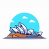 Ilustración de icono de dibujos animados de sydney opera house. famoso ...