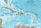 Mapa del Caribe y sus islas - Antillas Mayores y Antillas Menores