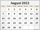 August Calendar Printable 2022 | Free Printable Calendar Monthly