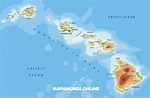 ⊛ Mapa de Hawaii 🥇 Político y Físico Imágenes HD | 2023