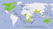 Mapa Dos Paises Que Falam Ingles Como Lingua Oficial - EDULEARN