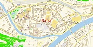 Namur PDF Map Vector Belgium City Plan detailed Street Map Adobe PDF in ...