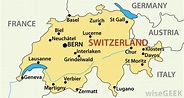Kaart van Zwitserland steden: grote steden en hoofdstad van Zwitserland
