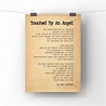 Touched by an Angel Poem by Maya Angelou Poster Print Poetry - Etsy