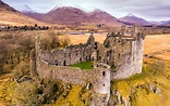 Photographs of Kilchurn Castle on Loch Awe near Dalmally beneath the ...