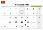 Calendário Dezembro 2022 Portugal - Feriados E Datas Comemorativas