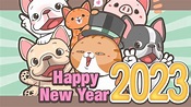 [一神畫畫]2023新年快樂Happy New Year｜賀圖｜繪圖過程 - YouTube