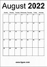 August 2022 Blank Calendar Monthly August – Printable Calendars Free