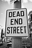 dead end street roadsign in residential area dorchester Boston USA ...