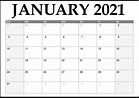 January 2021 Calendar Printable | Calendar printables, Printable ...