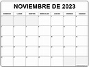 noviembre de 2023 calendario gratis | Calendario noviembre