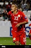 Bahrain's Faouzi Aaish, celebrates his goal against India during their ...