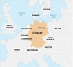 Germany on world map: surrounding countries and location on Europe map