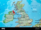 Belfast, Irlanda del Norte, Reino Unido, anclado en un mapa de Europa ...