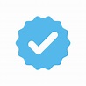 Blue verified tick, valid seal icon in flat style design isolated on ...