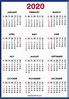 Free Printable 2020 Calendar HD, Blue – SS – CalendarzPrint | Free ...