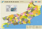 Rio de Janeiro State Political Administrative Divisions Map, Brazil